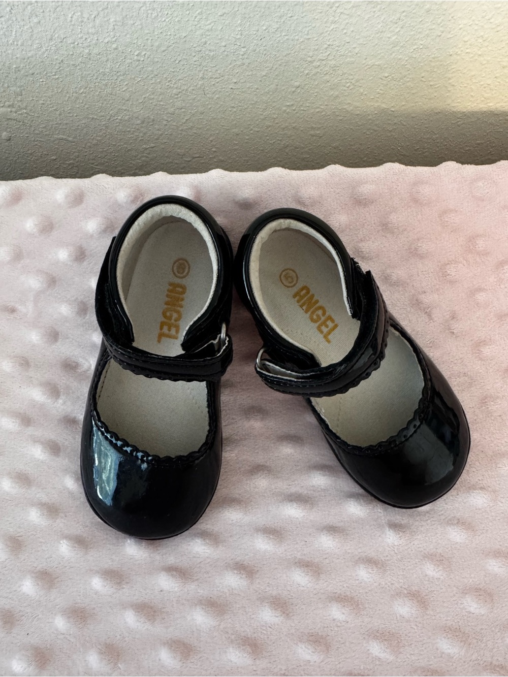 Angel Little Girls Black Patent Mary Jane Dress Shoes